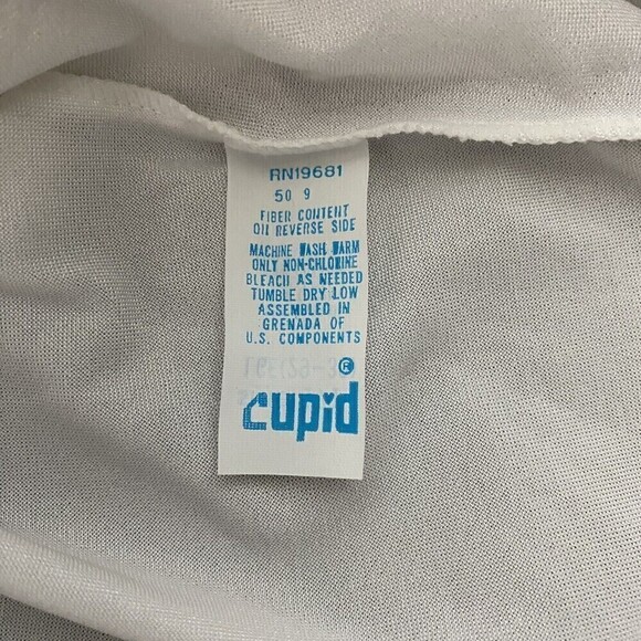 Vintage Girdle Brief Panties Large White Full Coverage Cupid Cotton Crotch - Picture 4 of 5